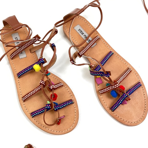 boho pom pom sandals